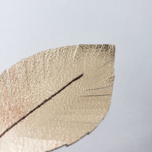 NEW Rose Gold Leaf Earrings, Fish Hook - Picture 5 of 6